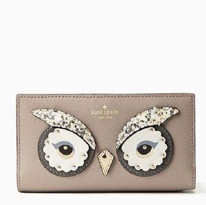 KATE SPADE Star Bright Owl Stacy Wallet CITYSCAPE Saffiano Leather
